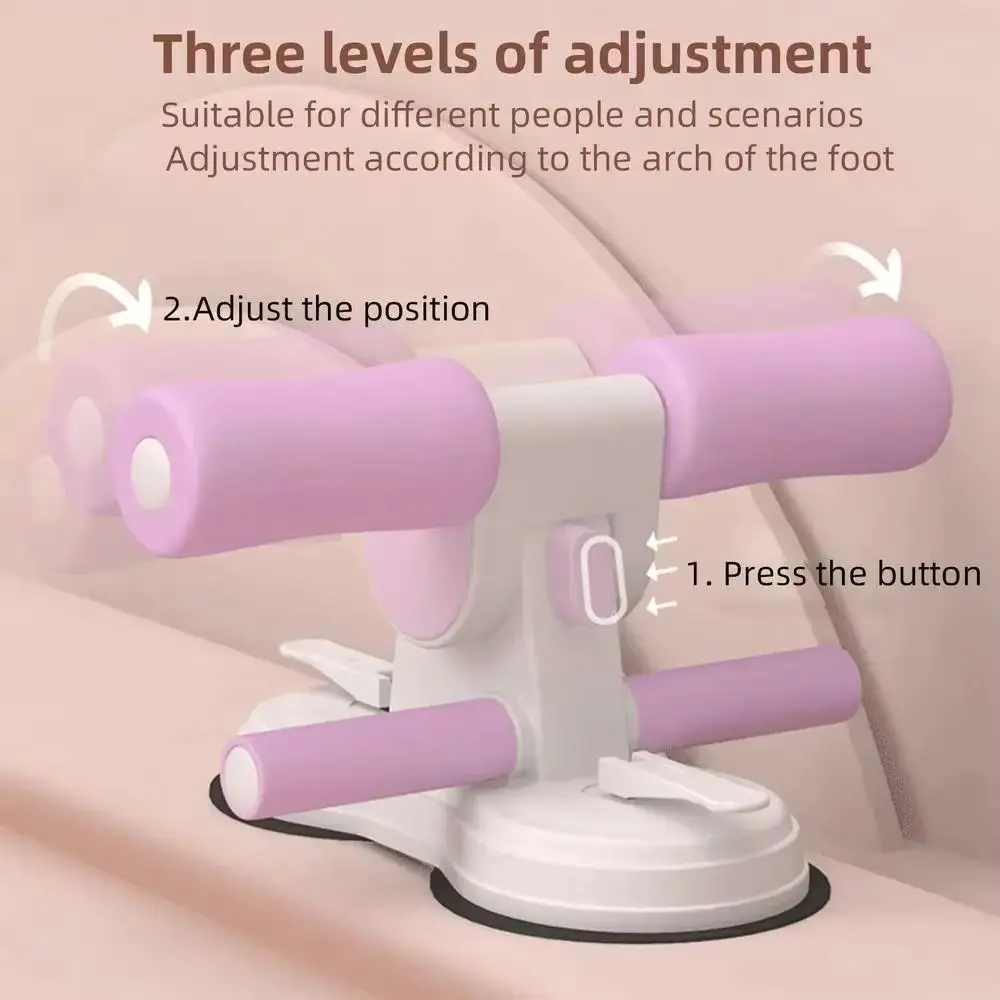 Suction Cup Sit-Up Exercise Equipment 3 Levels Adjustable Non-slip Suction Cup Sit-Up Aid Comfortable Handle Easy To Install