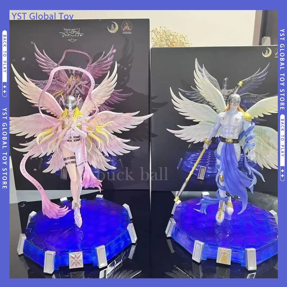 

28cm Tyrannosaurus Studio Digimon Digital Monster Figure Angewomon Resin Anime Figure Pvc Model Doll Collection Toy Kids Gifts