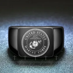 Stainless Steel US Army Military Veteran Ring For Men Cool Jewelry Custom Engrave Singet Ring Drop Shipping