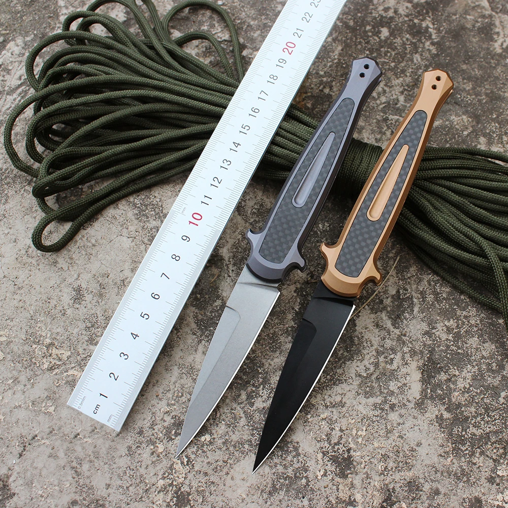 7150 Pisau Lipat Luar Ruangan Pisau Saku Cepat Portabel Pisau CPM154 Pegangan Aluminium Penerbangan Pisau Berburu Bertahan Hidup Taktis