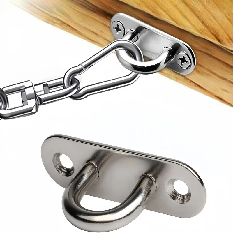 5/10pcs Stainless Steel Hooks Pad M5 Eye Plate U Hanger Ring For Marine Hardware,Home Garage Heavy Duty Ceiling & Wall Hangings