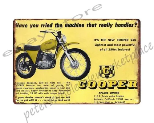 1972 250 Enduro Motorcycle metal tin sign metal pub studio  plaques