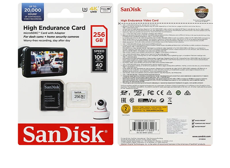 SanDisk High Endurance Micro SD-Karte MicroSDHC 32GB C10 U3 V30 4K MicroSDXC 64GB 128GB 256GB Speicherkarte Überwachungskarte – Detail 15