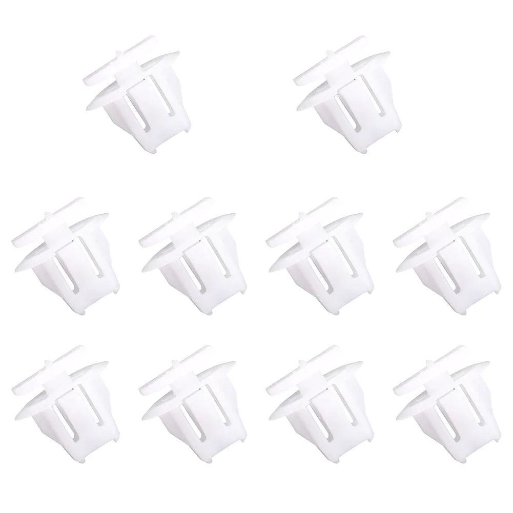 10Pcs Automotive Wheel Opening Moulding Clips Fits For Nissan 76882-JG00A White Nylon Automobiles Interior Accessories