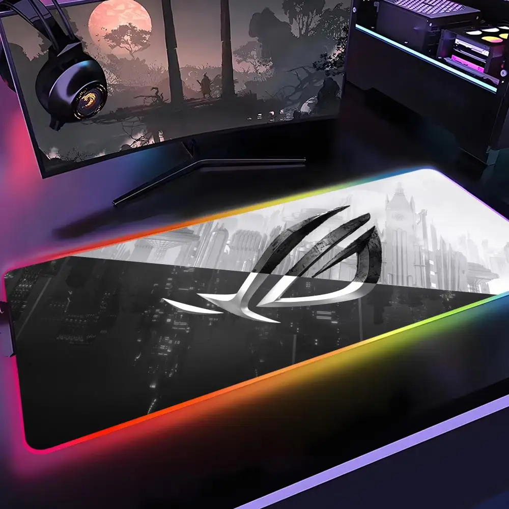 

ROG ASUS Mouse Pad Gamer Rgb Desk Mat Back Light Led Mousepad Setup Gaming Accessories Deskmat Big Mousepad Backlight