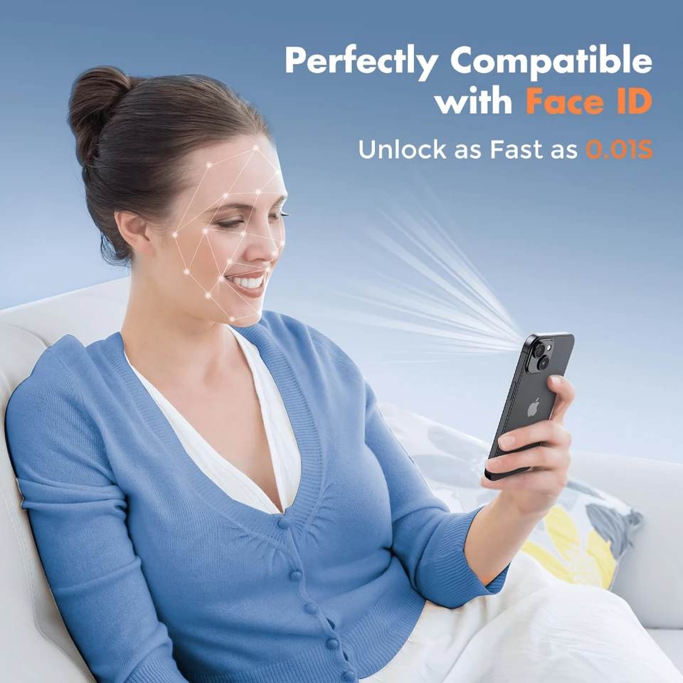 NNBILI 4 Paquetes Protector de Pantalla de Cobertura Completa Vidrio Templado, 99.99% HD Transparente, para iPhone 17 16 15 14 13 12 11 Pro Max 17e 6