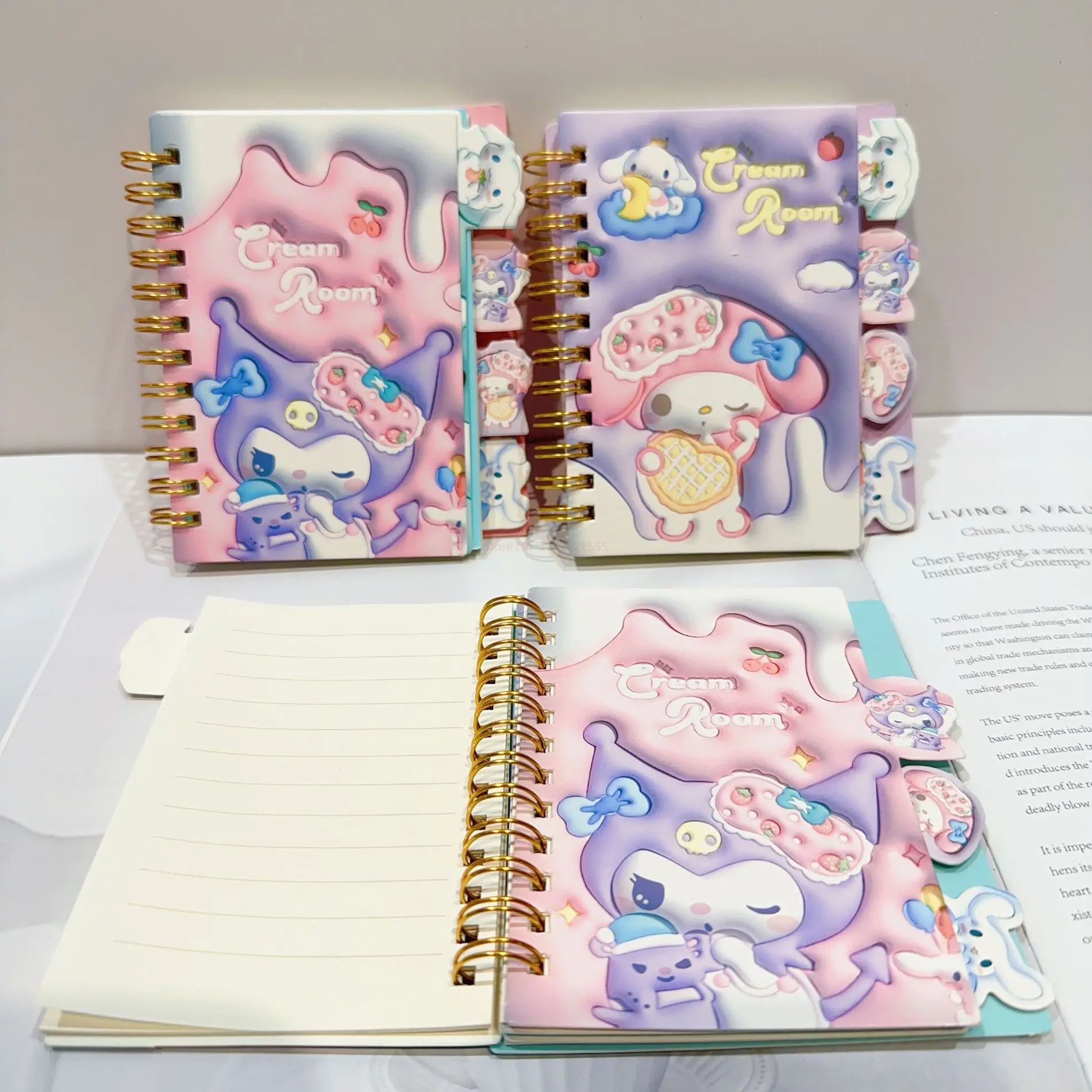 20pcs Sanrio My Melody Diary Notebook Cartoon Series Kawai Kuromi Cinnamoroll Cartoon Student Portable Notebook Children\'s Gift