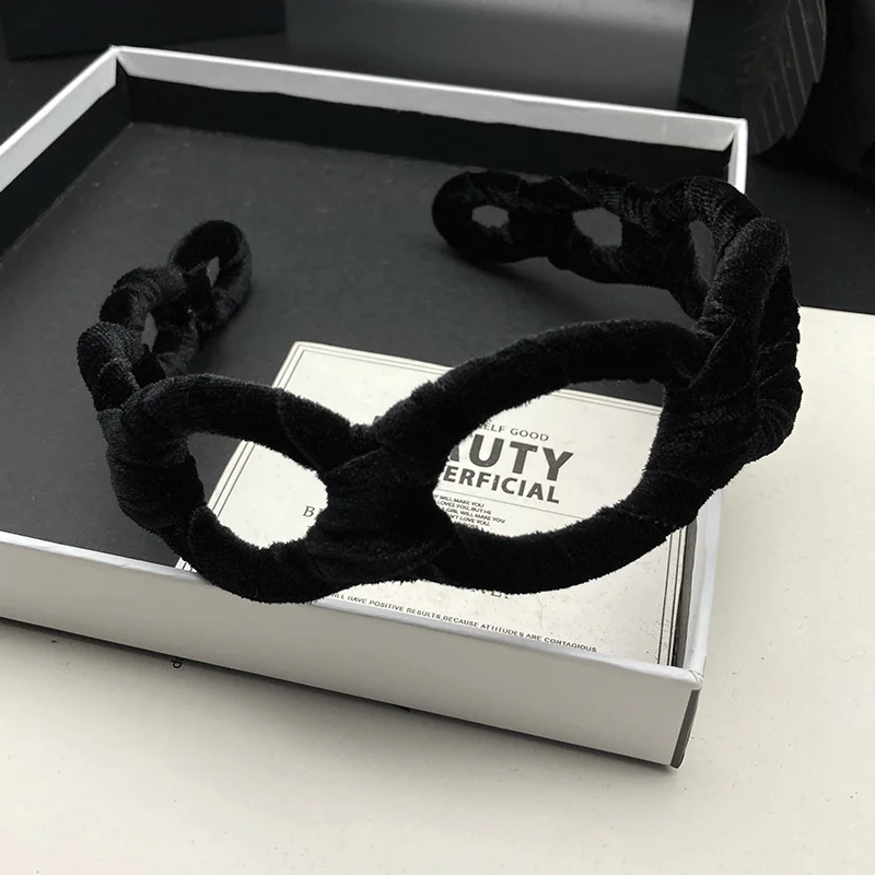 Neue Haarspange, Damen Schwarz, Hochwertig, Modisch, Personalisiert, Haargummi-Kopfschmuck, Haarkompressions-Stirnband – Detail 4