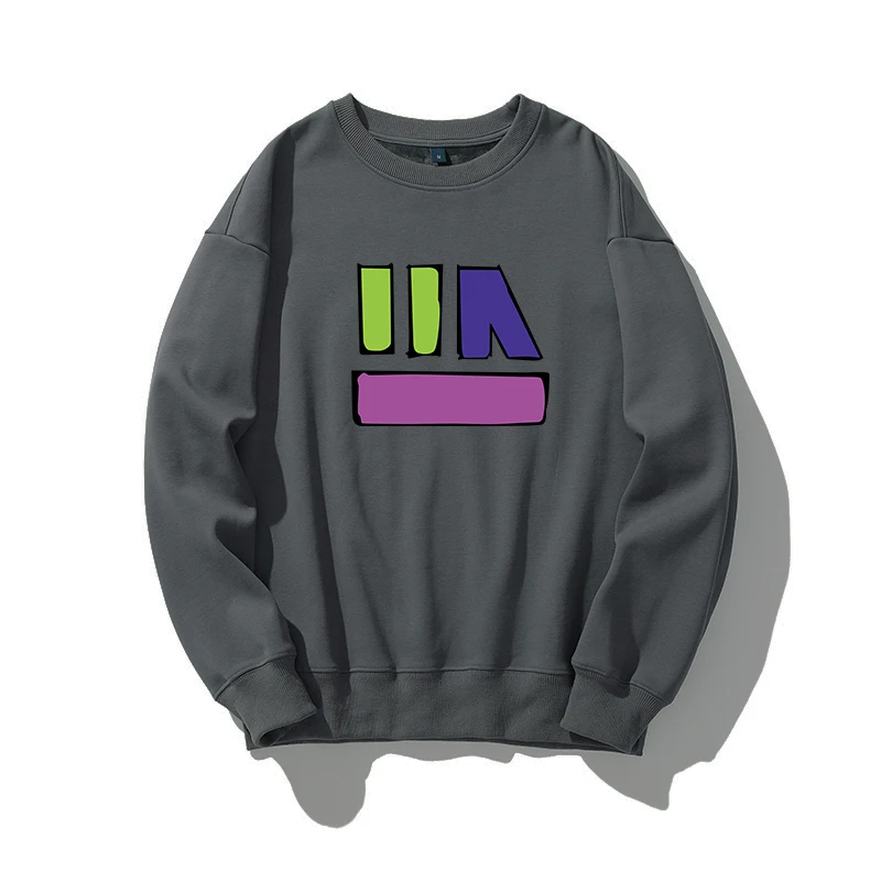 

Second Dimension Band Autumn and Winter Fashion Casual Loose Round Neck For Men Woman Sweatshirt Basic Solid Color High Quality
