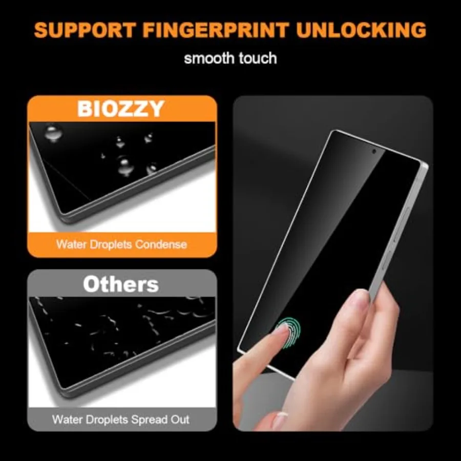 2 حزمة لهاتف سامسونج جالاكسي S25 الترا واقي شاشة الخصوصية 6.86 بوصة ملحقات فيلم الزجاج المقسى المضاد للبصمة Ult