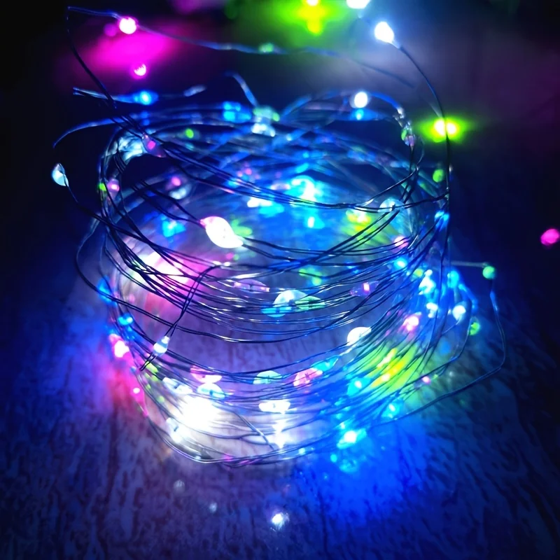 Lampu peri Led, lampu tali tembaga 1/2/5/10M liburan luar ruangan untuk dekorasi pohon Natal pesta pernikahan