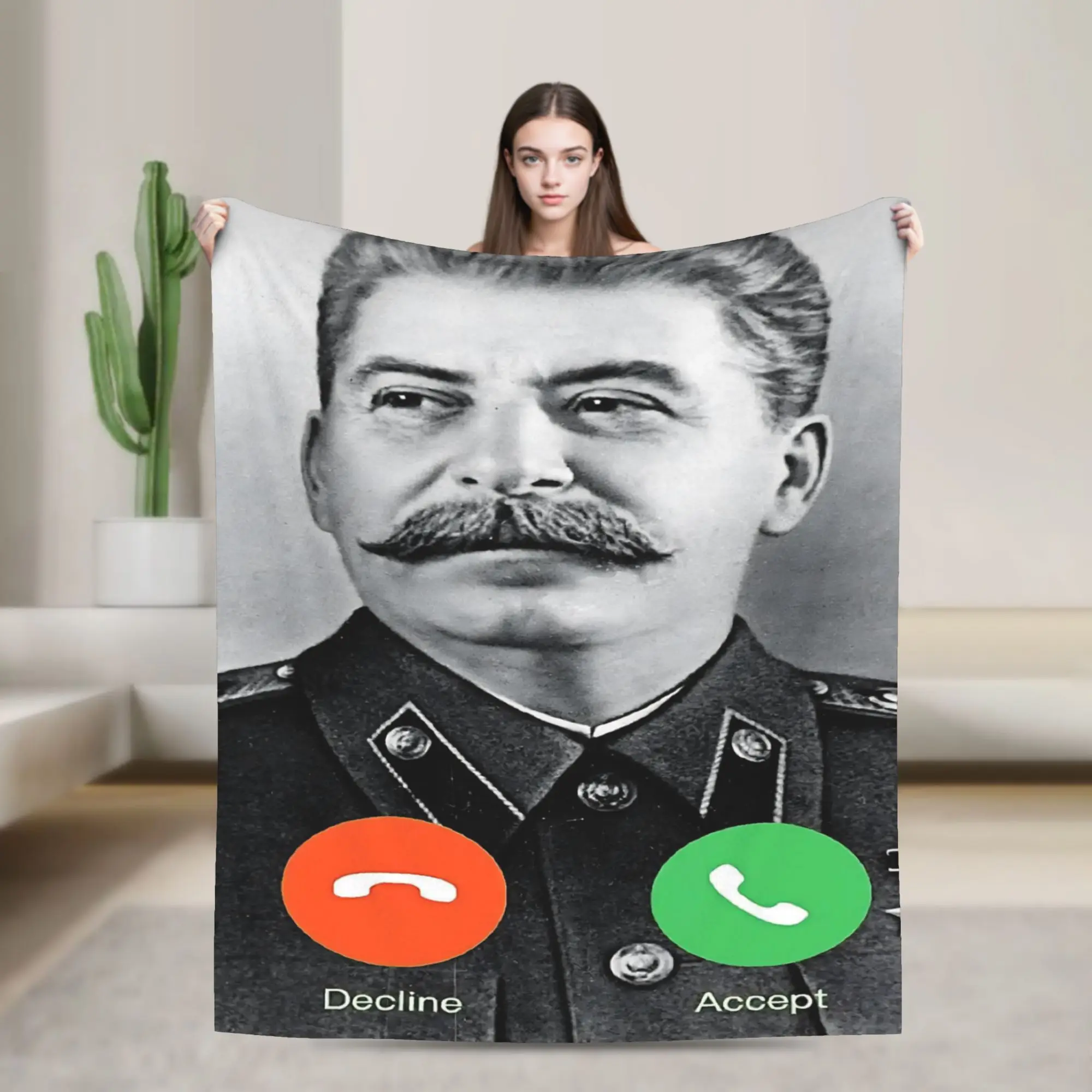 Lenin Joseph Stalin Throw Blanket for Couch  Fuzzy Soft Plush Blanket 50x60 Inches Multi-size Bedspread for All Seasons