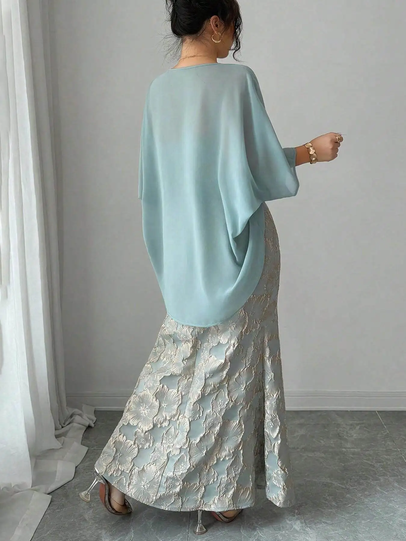L-4XL Plus Size Clothes Dresses 2 Piece Sets Women Robes Spring Autumn Street Casual 3XL 4XL Big Size Long Maxi Dress Oversized view 3