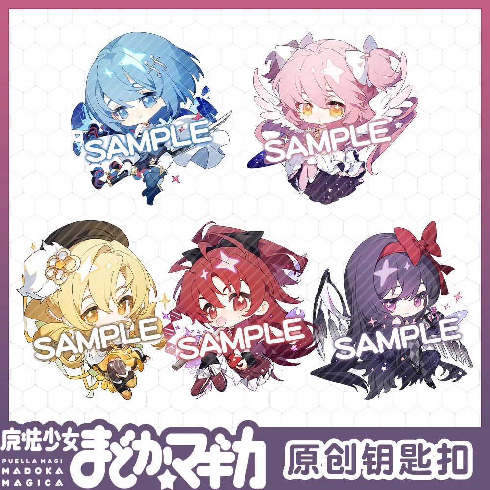 Anime Puella Magi Madoka Magica Figures Akemi Homura Miki Sayaka Cosplay Acrylic Keychain Sakura Kyouko Cute Bag Decor Pendant