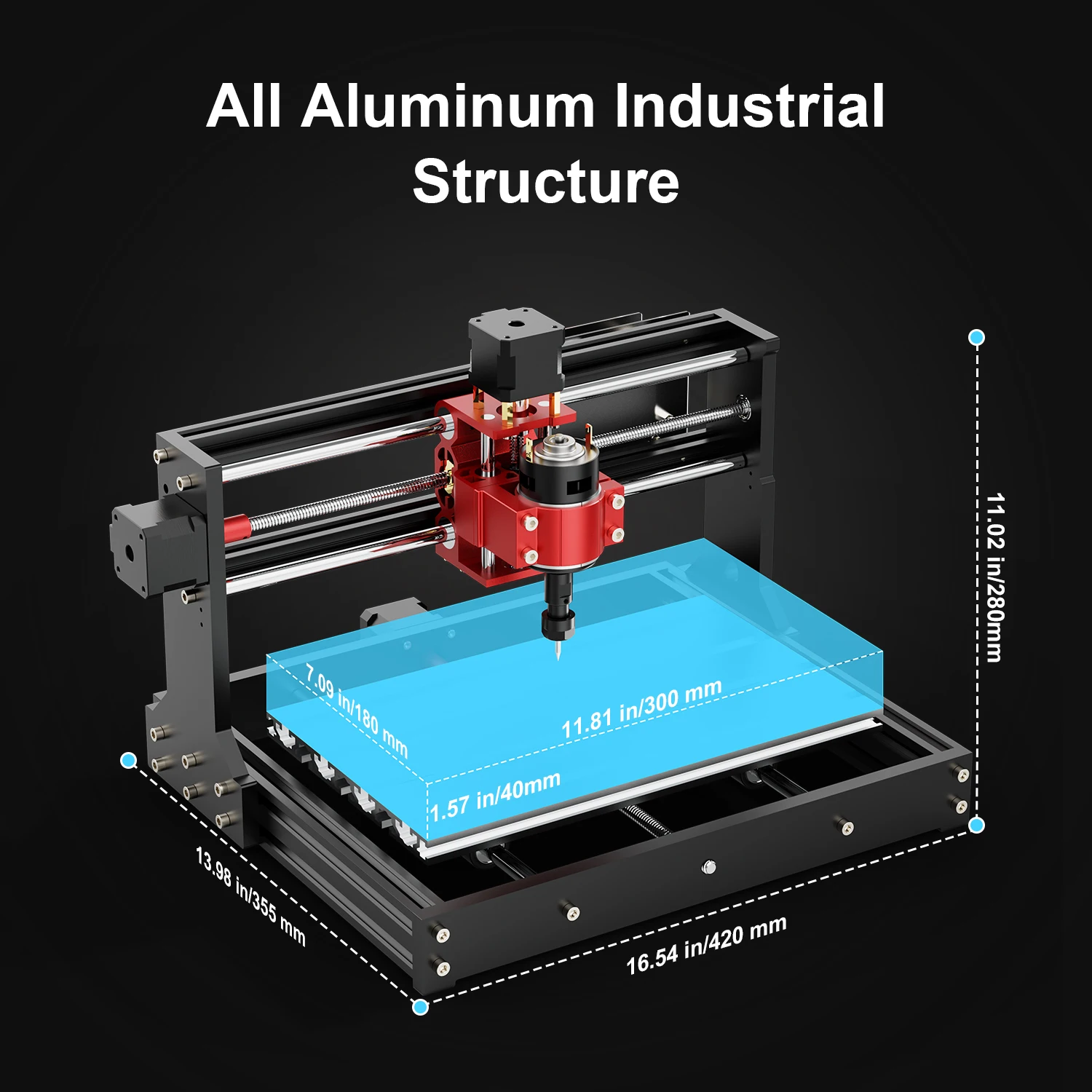 TWOTREES CNC راوتر TTC3018 Pro Z-محور المعادن ER11 ماكينة الحفر باستخدام الحاسب الآلي الاكريليك PCB نحت قطع لتقوم بها بنفسك الخشب باستخدام الحاسب الآلي الليزر حفارة