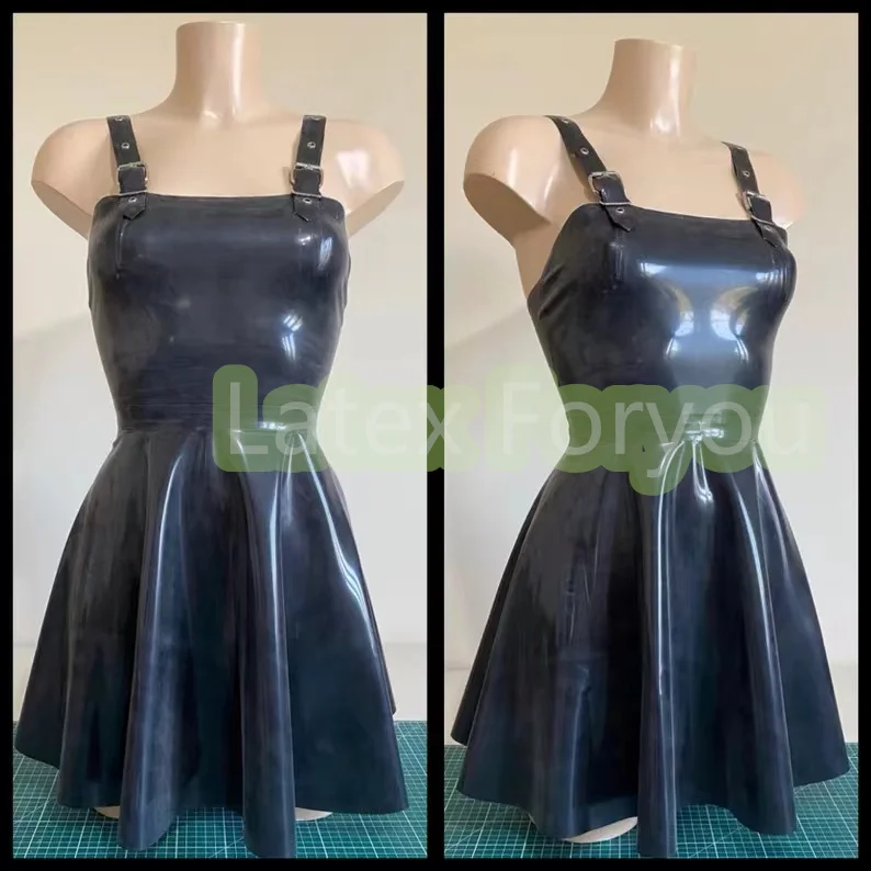 

Handmade Natural Latex Dress for Women Mansfield Kitti Latex Dress Gift For Her Evening Dress Adjust Bretelle Elegant Customized