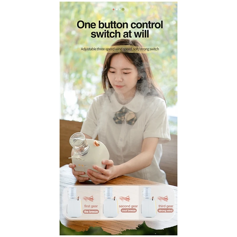 Portable Mini Air Conditioner Fan 3 Speed 2 Mode Spray Cooler For Office Home Cool Fan B Blue White