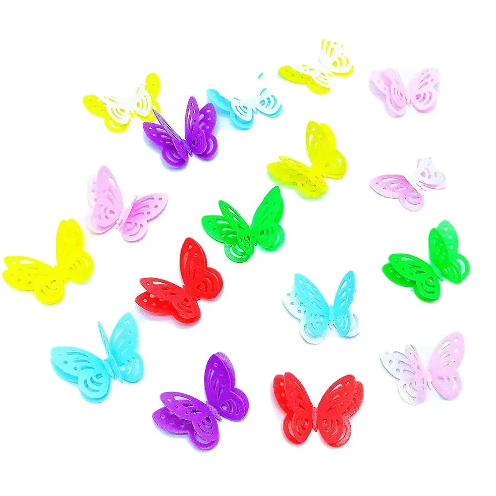 50Pcs Wafer 3D White Butterfly Cupcake Toppers DIY Realistic Dessert Decor for Birthday Party Wedding Decorations