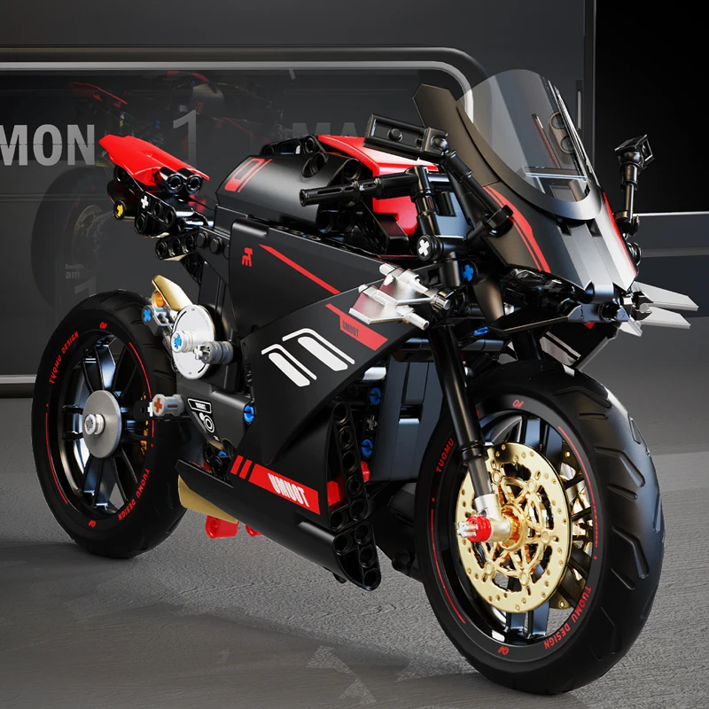 

DAT V4 Heavy Motorcycle Sports car Building block model ornament Originality Puzzle assembly Toy Boy's Gift