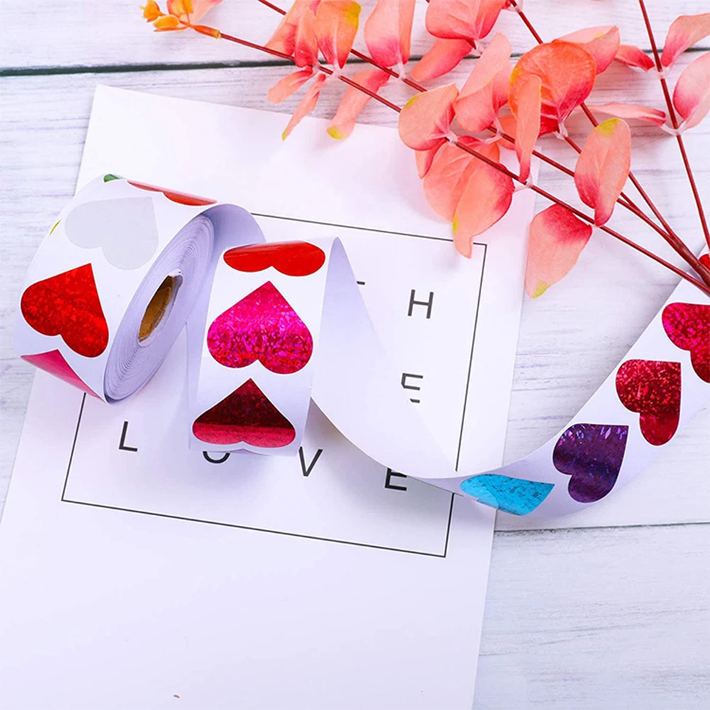 

Heart Shaped Stickers Decorative Glitter Labels for DIY Crafts Gift Tags Reward Stickers Bright Colors Kids Accessories School