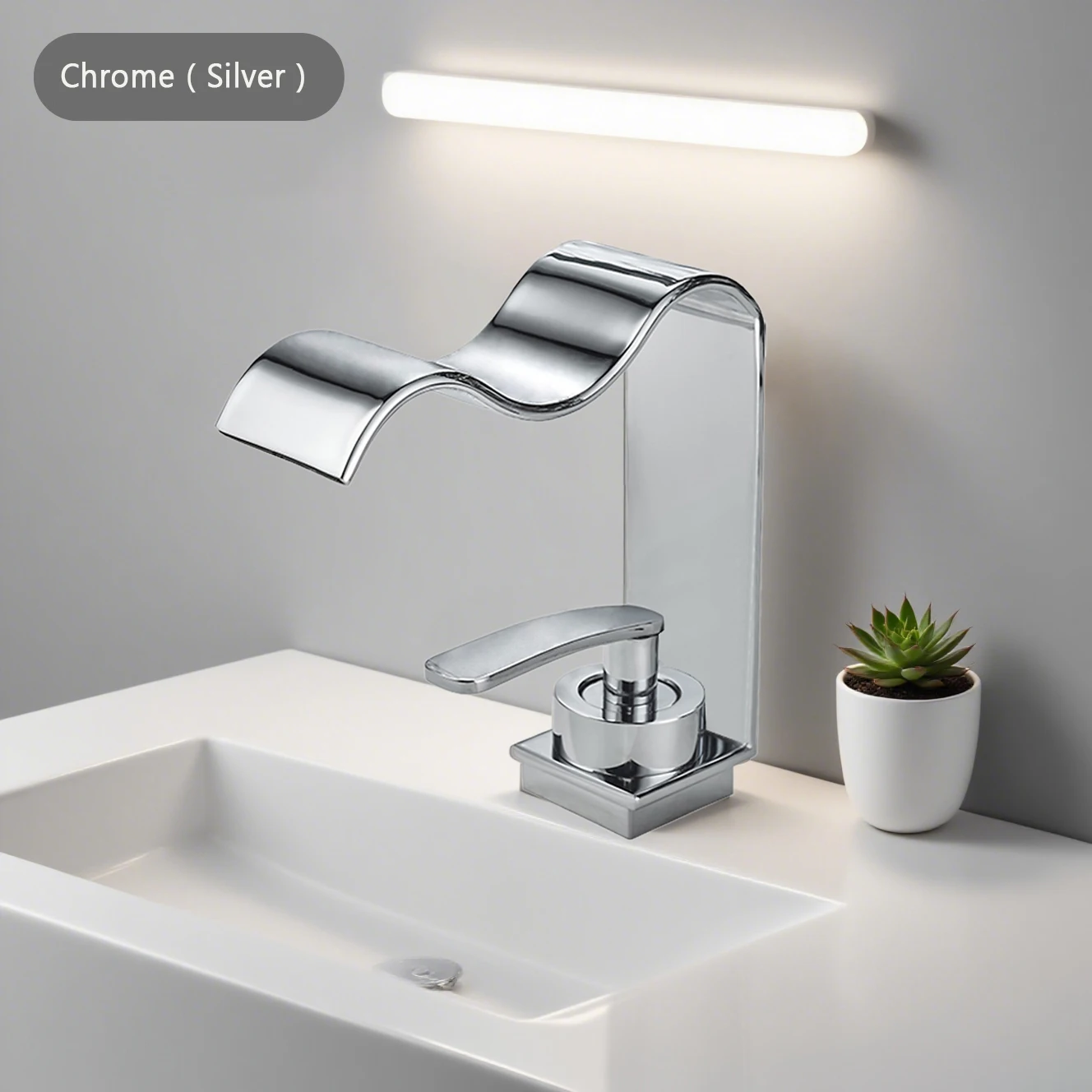 

Kitchen Sink Faucet Set Stainless Steel Hot and Cold Water Tap Waterfall Hand Wash Basin Faucet Widely Use Bathroom Accessories