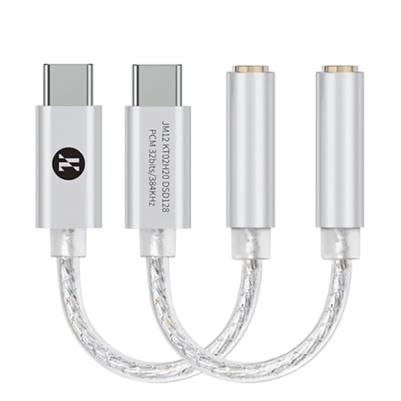 3X JCALLY JM12 DAC Digital Audio Decoding Adapter Headphone Amplifier Small Tail KT02H20 TYPEC To 3.5Mm