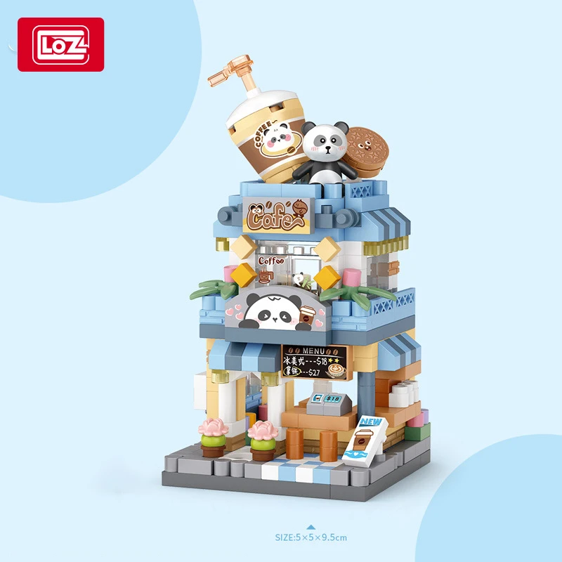 LOZ Street View Series Food Street Ice Cream Shop Panda Cafe Flower Shop Microdeeltjesmodel bouwstenen speelgoed voor kinderen