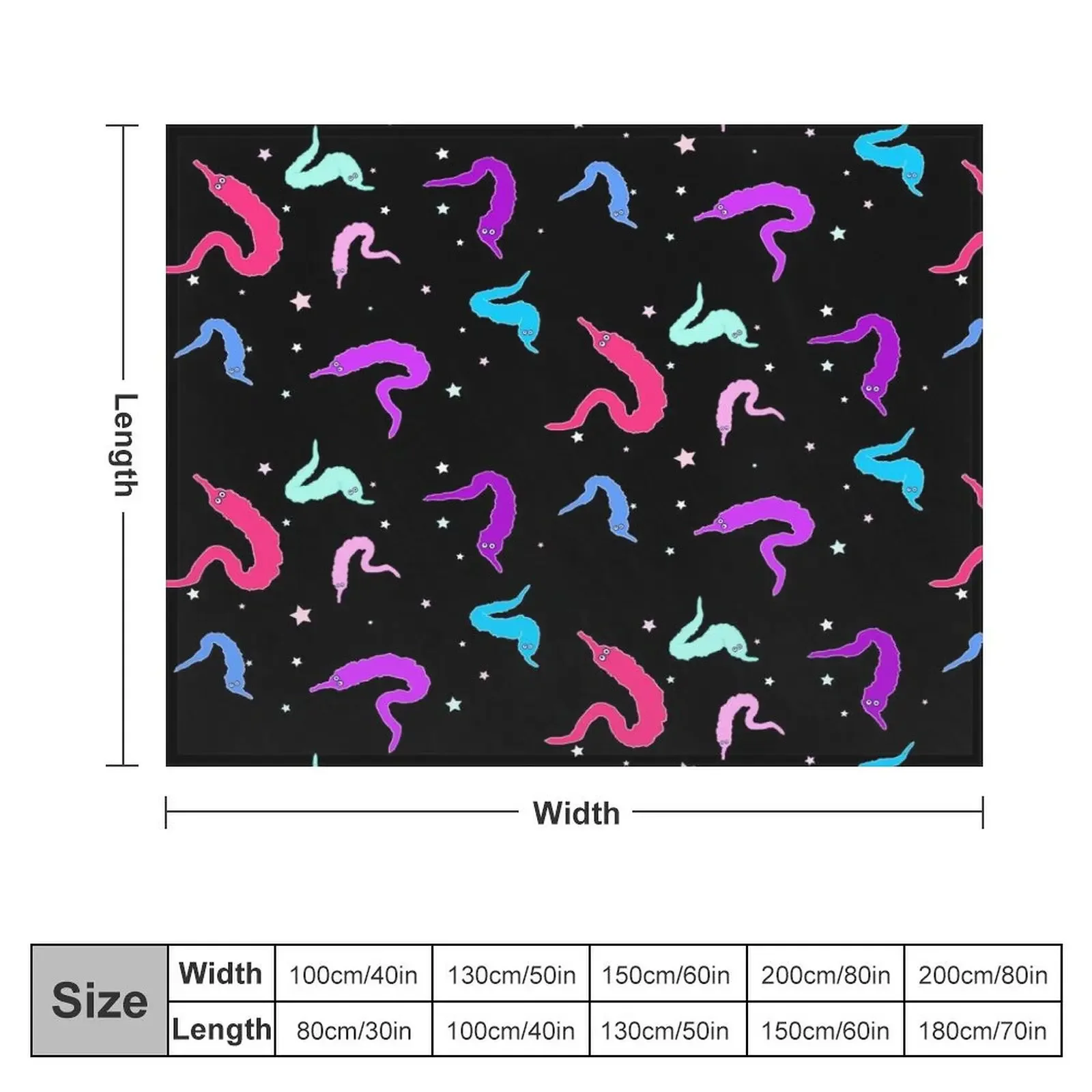 Worms in Space Throw Blanket Beach Luxury Thicken Weighted valentine gift ideas Blankets