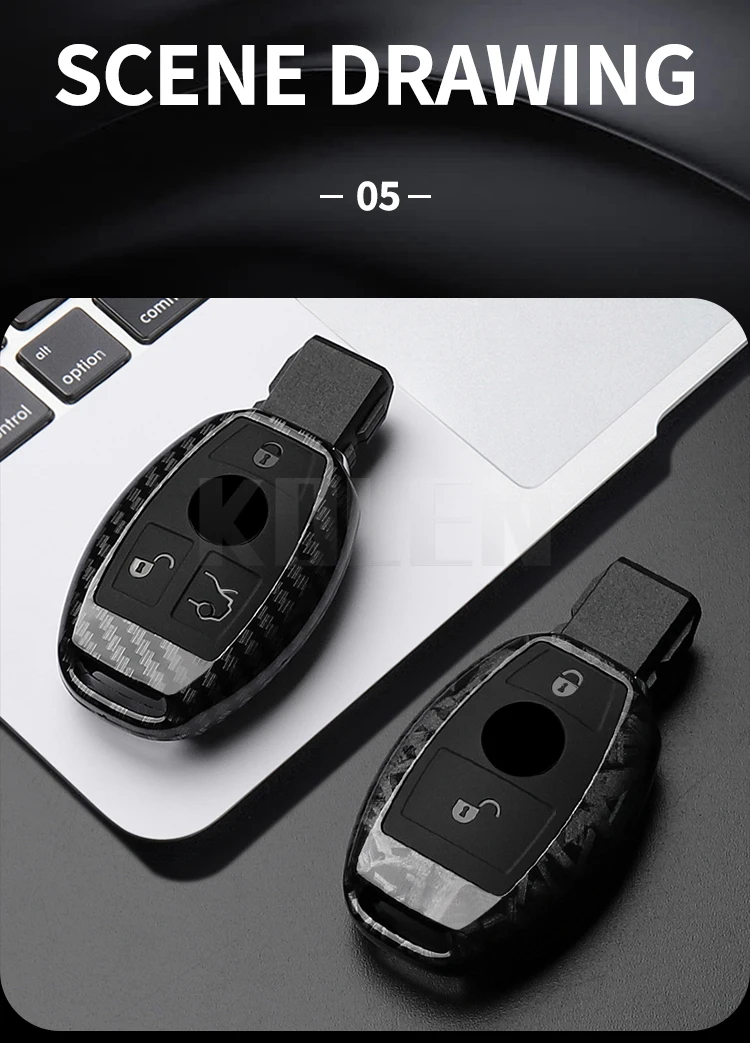 ABS Carbon Faser Stil Auto Schlüssel Fall Abdeckung Für Mercedes Benz A B C E Klasse GLS GLA GLK GLC CLS CLA AMG W204 W205 W212 W463 W176 – Detail 8