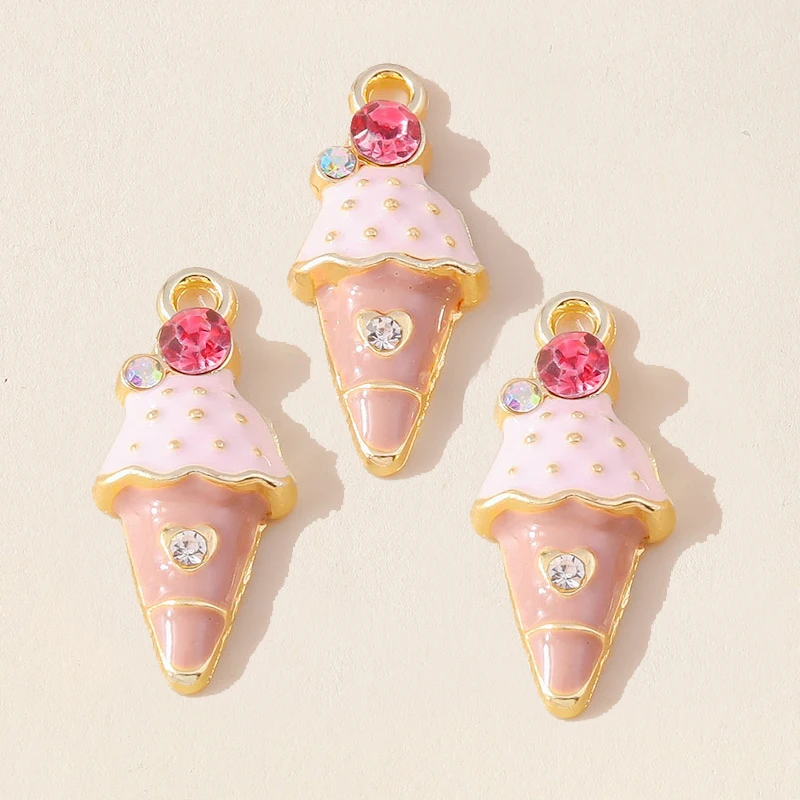 Leslie 10 Stück süße Emaille-Lebensmittel-Charms, süßer Mini-Cup-Kuchen-Anhänger für Armband, handgefertigte Schmuckherstellung – Detail 34