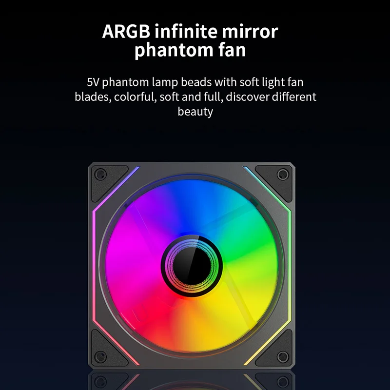 TEUCER LJ-4Pro 컴퓨터 케이스 선풍기 ARGB 미러 사이클, 4 핀 PWM PC 저소음 냉각 선풍기, 저소음 섀시 선풍기, 120mm