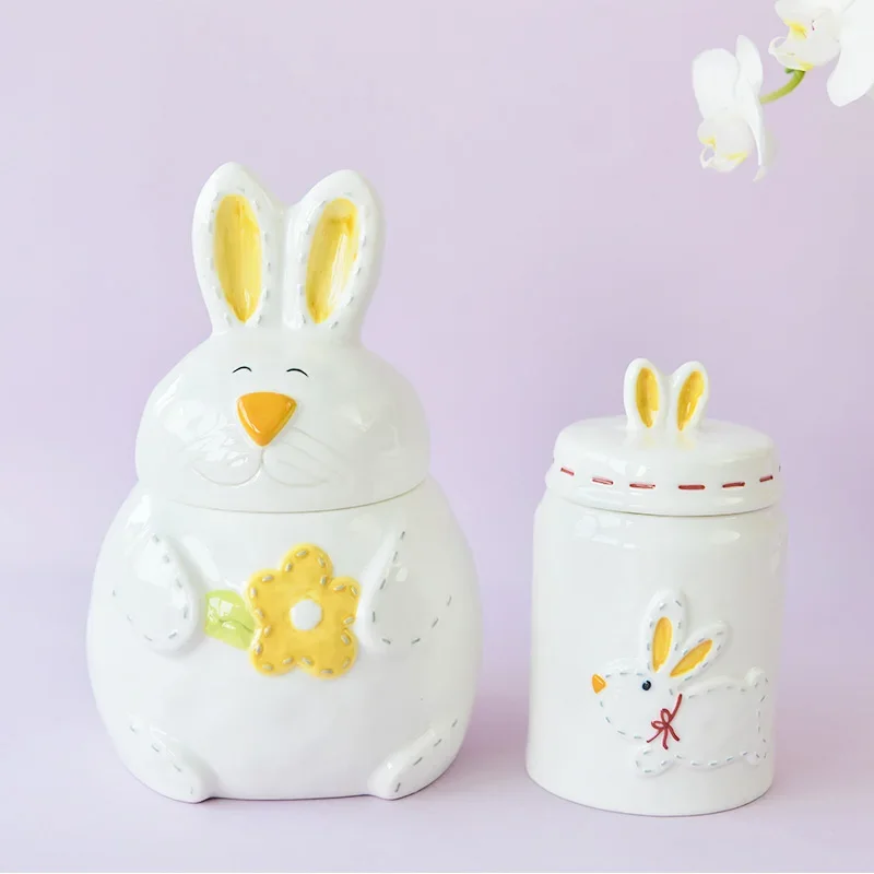 

Ghh rabbit urn cute cartoon moisture-proof, pet cats and dogs are also available, death memorial cremation jar