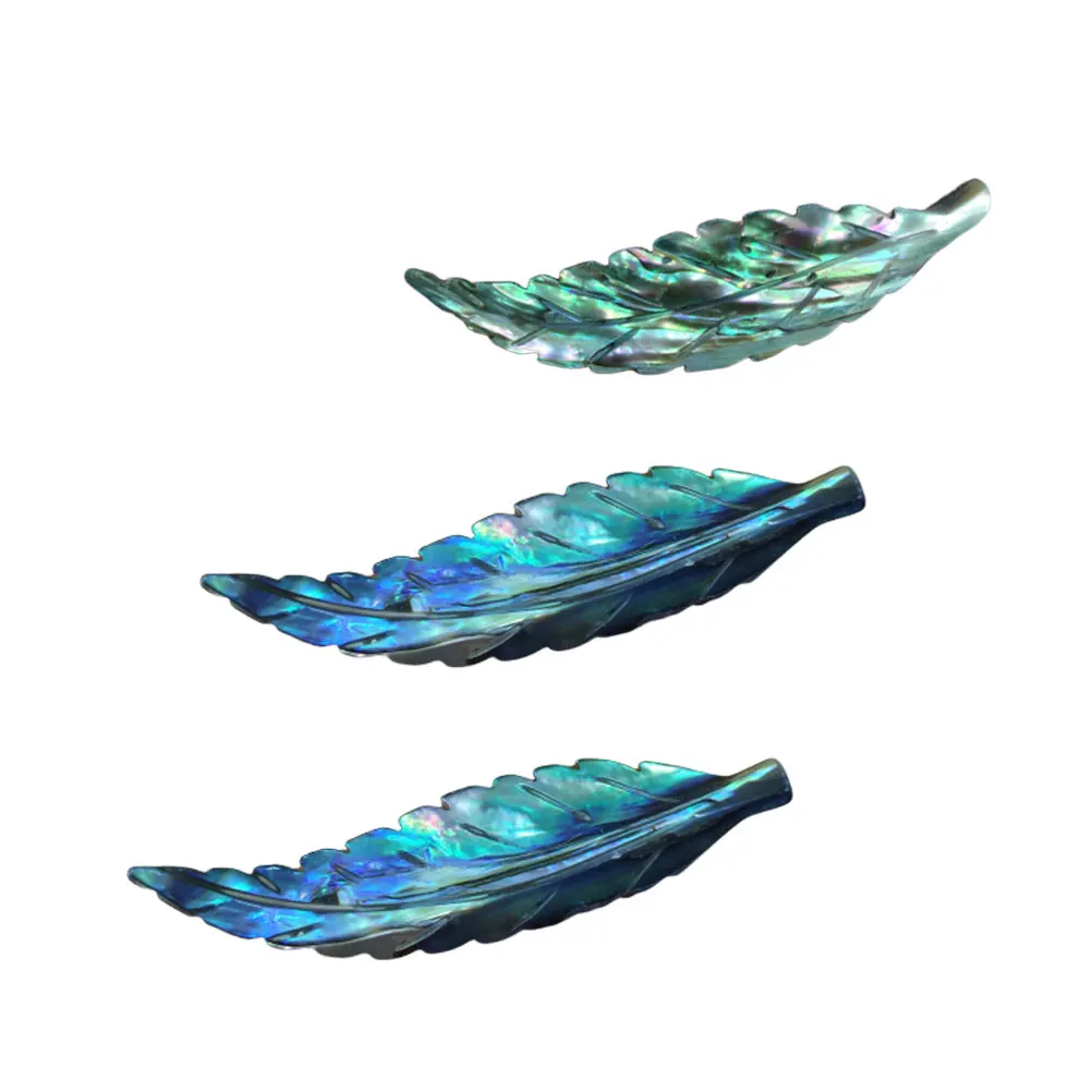 3 Pcs Feathery Abalone Shell Pendant Necklace Mobile Phone Diy Accessories Sea Charms