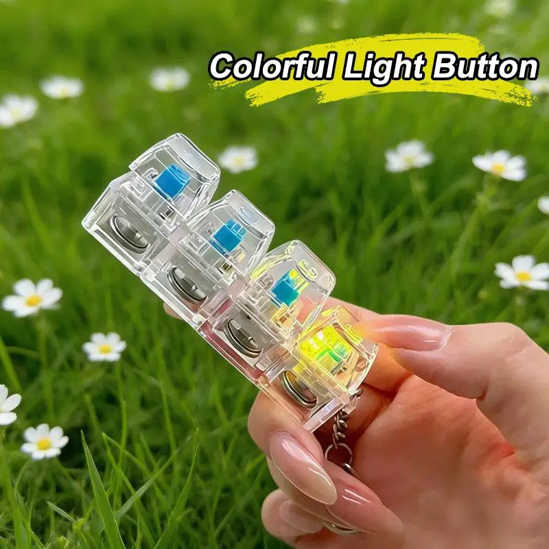 1 Stück LED-Tastatur-Schlüsselanhänger, Stressabbauendes Klickspielzeug mit LED-Tasten für Menschen mit Angstzuständen, Büroschreibtisch-Accessoire – Detail 12