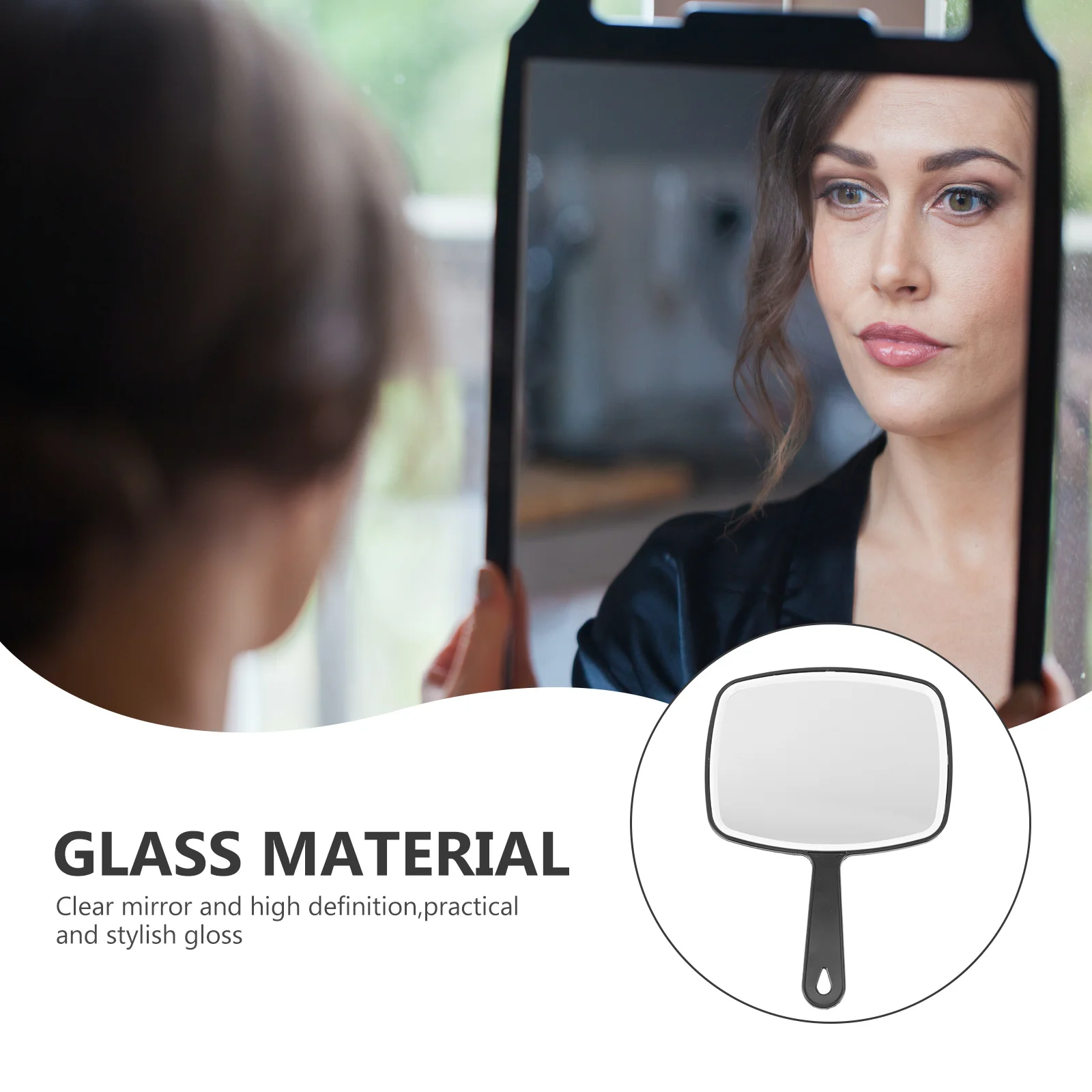 2Pcs Women Makeup Mirrors Portable Lightweight Handheld Compact Design Travel Vanity High Definition Clear Reflection