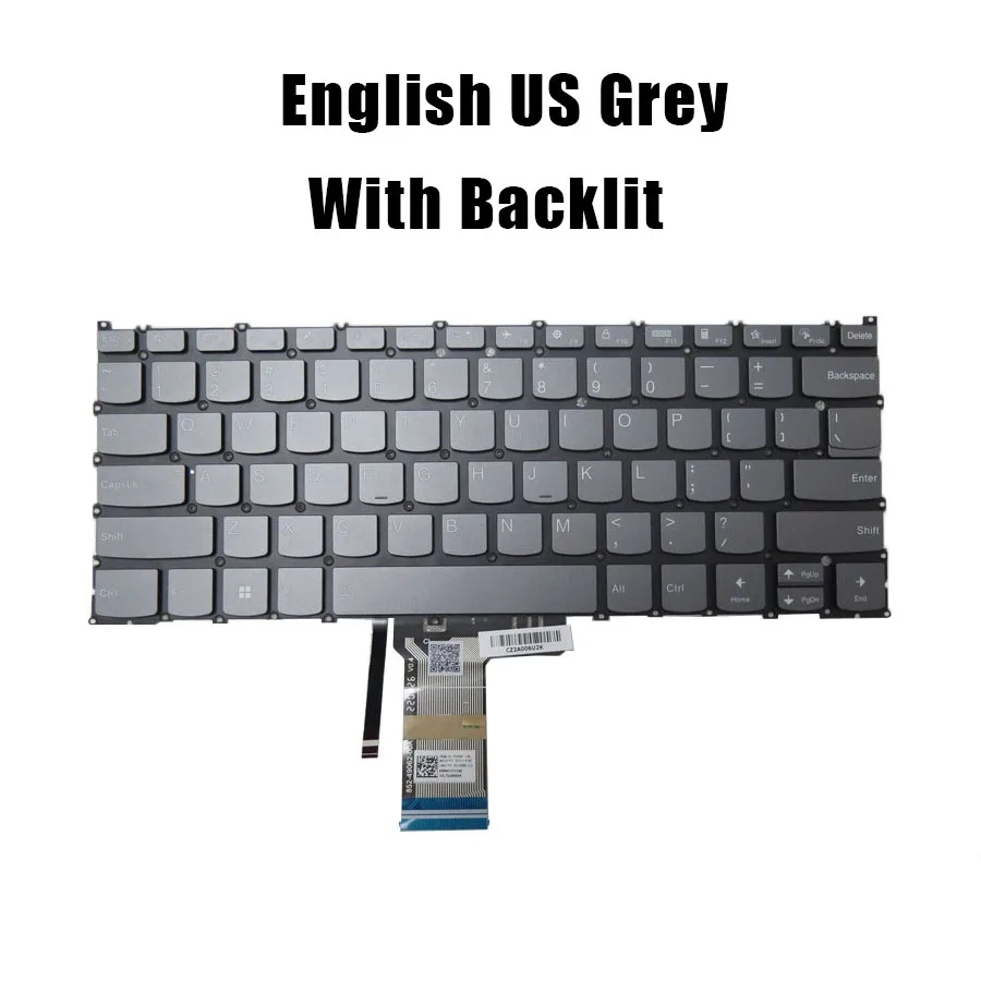 US/SW Grey/Blue Laptop Keyboard For Lenovo For IdeaPad Slim 3 14ABR8/14AMN8/14IRH8/14IRU9/14ITN9/5 Light 14ABR8 Yoga 7 14ARP8