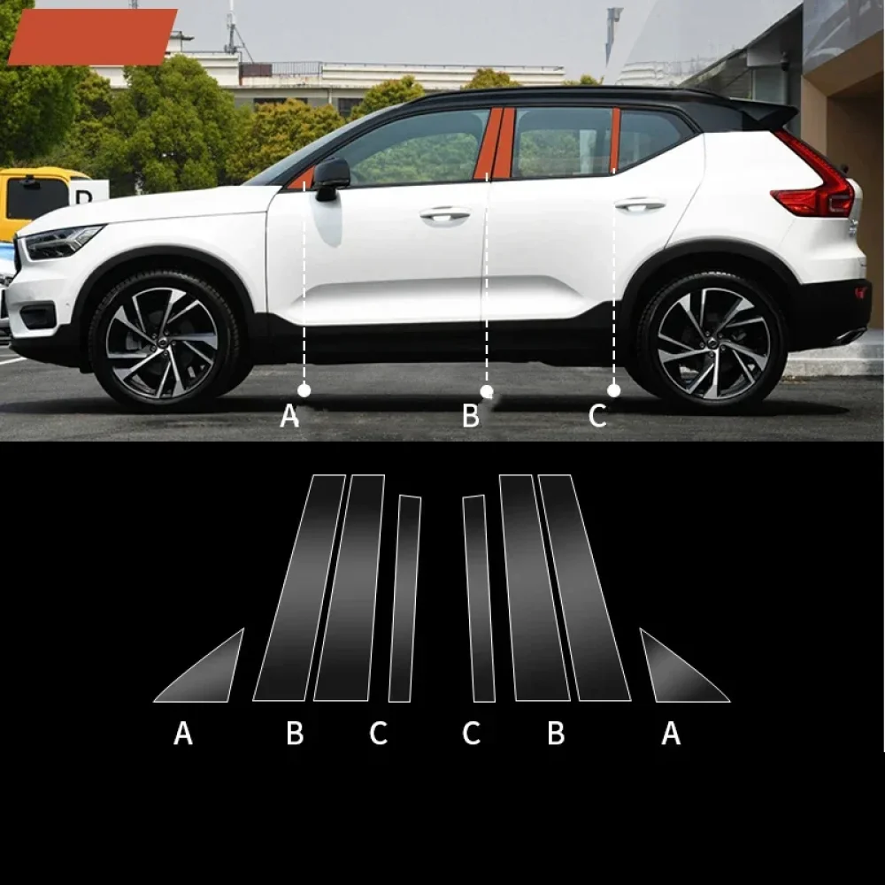 

TPU Car Accessories Transparent Protect Car Exterior Film Center Pillar Car Stickers Strip For Volvo XC40 XC60 XC90 21-23