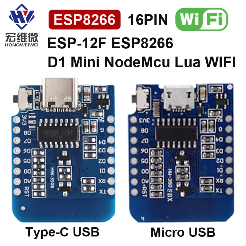 Type-C Micro USB D1 Mini NodeMcu ESP8266 ESP-12F Mini NodeMCU Lua 4M Bytes WiFi Module Wireless WiFi Module for Arduino