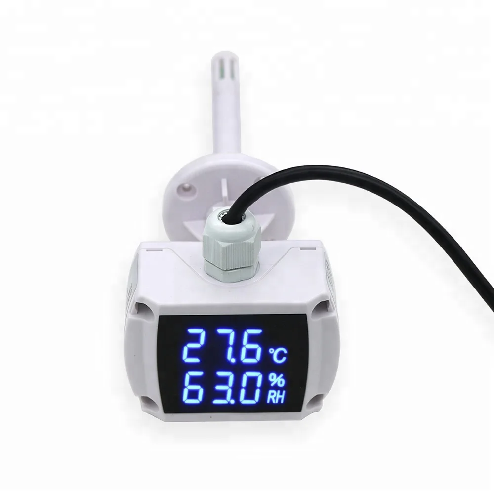 

Duct Mount Led Display Digital Room Temperature Sensor Meter RH Temperature Humidity Monitor