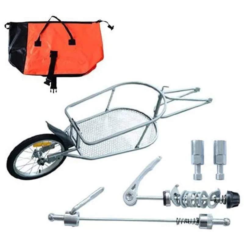 Remolque de Carga para Bicicleta - Remolque de Una Sola Rueda con Neumático de 16 Pulgadas para Cicloturismo y Camping, Portaequipajes para Bicicleta