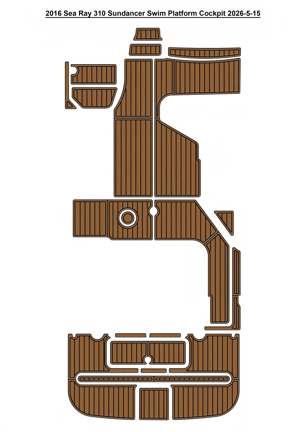 

2016 Sea Ray 310 Sundancer Swim Platform Cockpit Pad Boat EVA Teak Deck Floor Mat SeaDek MarineMat Gatorstep Style