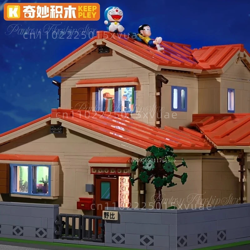 Keeppley Doraemon Nobita Nobi's Huis Bouwsteen Anime Assemblagemodel Speelgoed Kamer Ornament Grote Collectie Kid'sChristmas Gift