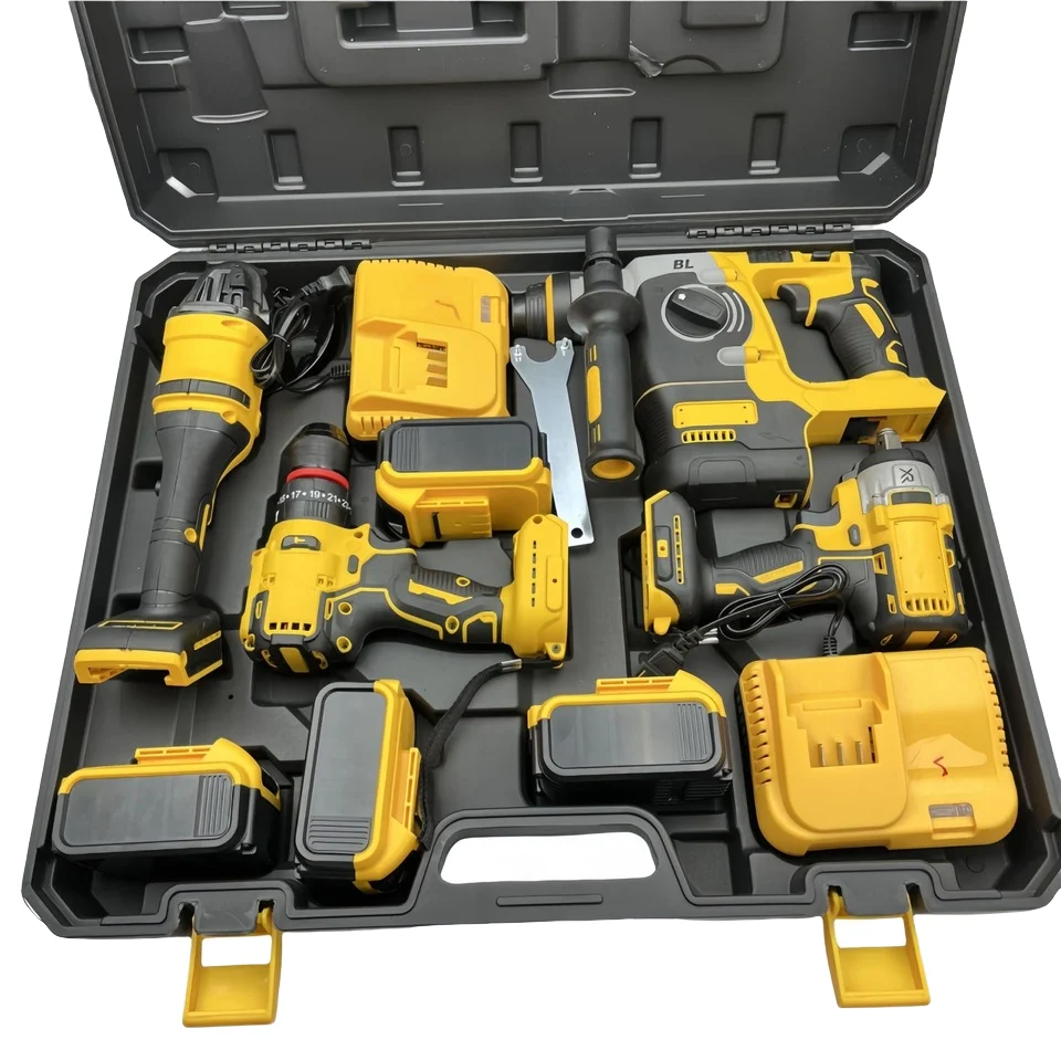 High power lithium battery power tool set 4 in 1 brushless impact power tool set