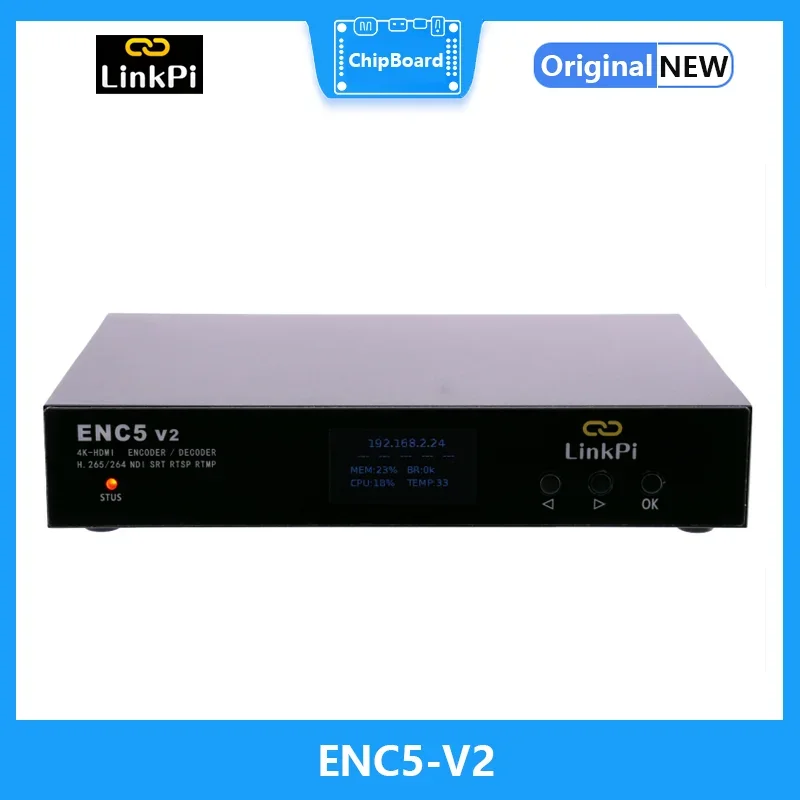 [ENC5-V2] Decodificador HDMI 4K 1080P NDI HX SRT RTMP RTSP Transmisión en vivo IPTV IPCam