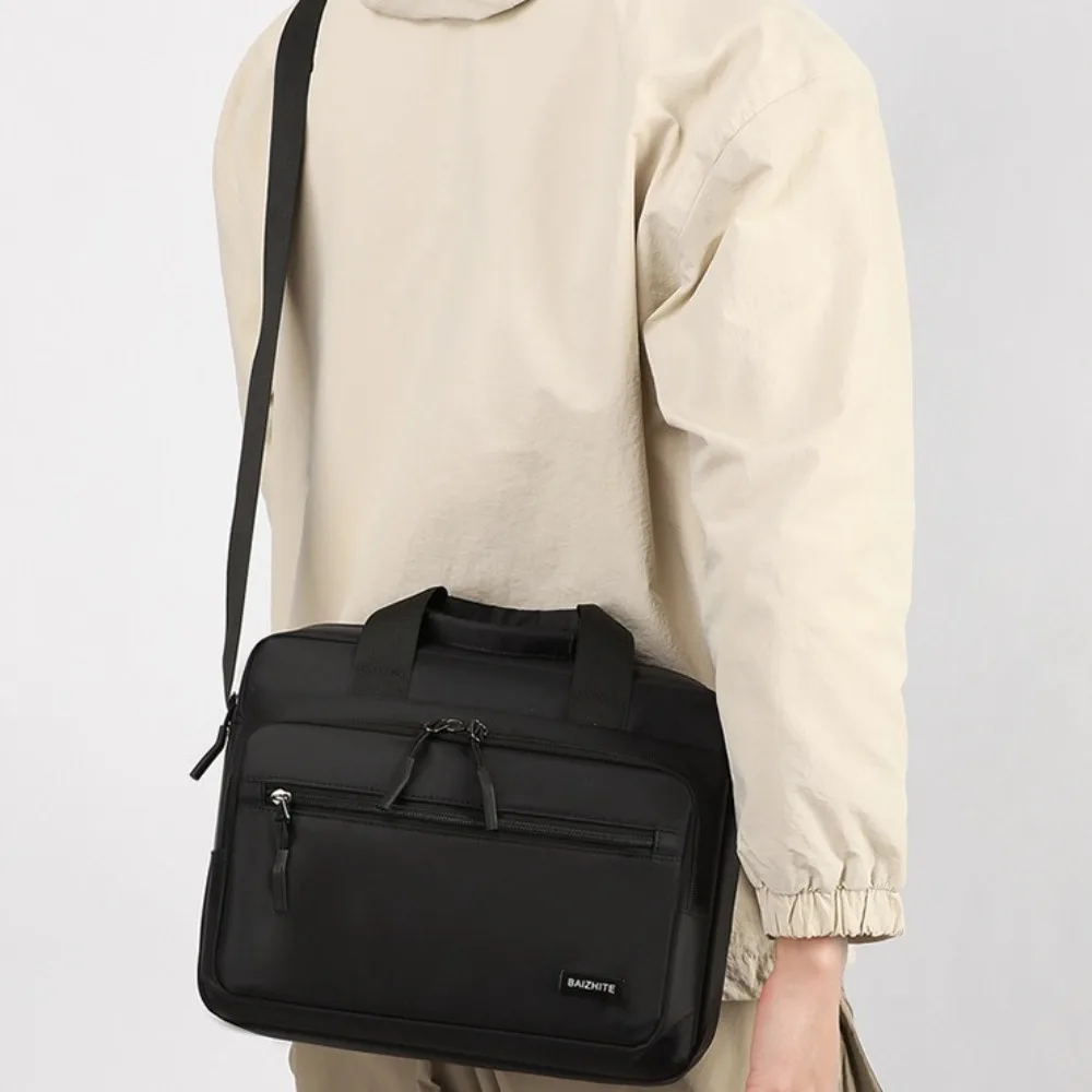 Oxford Cloth Men Business Briefcases Brief Case Large-capacity Laptops Handbag Zipper Solid Color Crossbody Sling Bag Girls