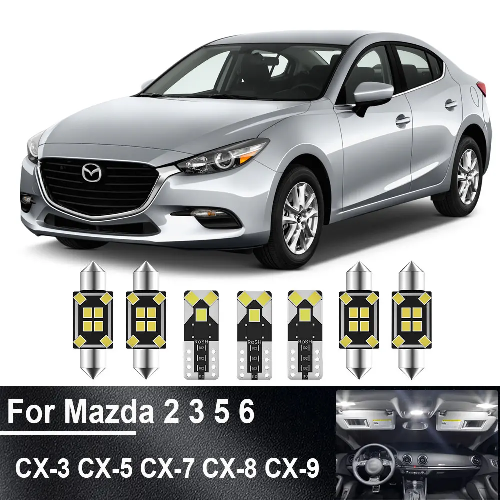 Car LED Interior Light Bulb Kit For Mazda 2 3 5 6 CX-3 CX-5 CX-7 CX-8 CX-9 CX3 CX5 CX7 CX8 CX9 1996- 2017 2018 2019 2020 2021