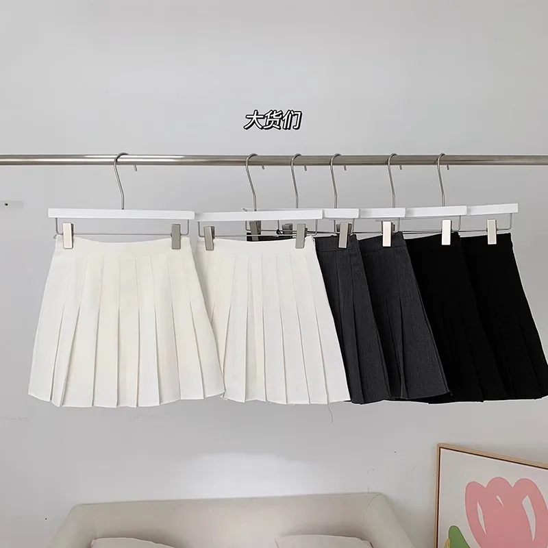 Children Summer Skirts Girls Mini Skirts Vintage Pleated Skirt Korean Tennis Skirts Short Student Uniform Skirts White Black