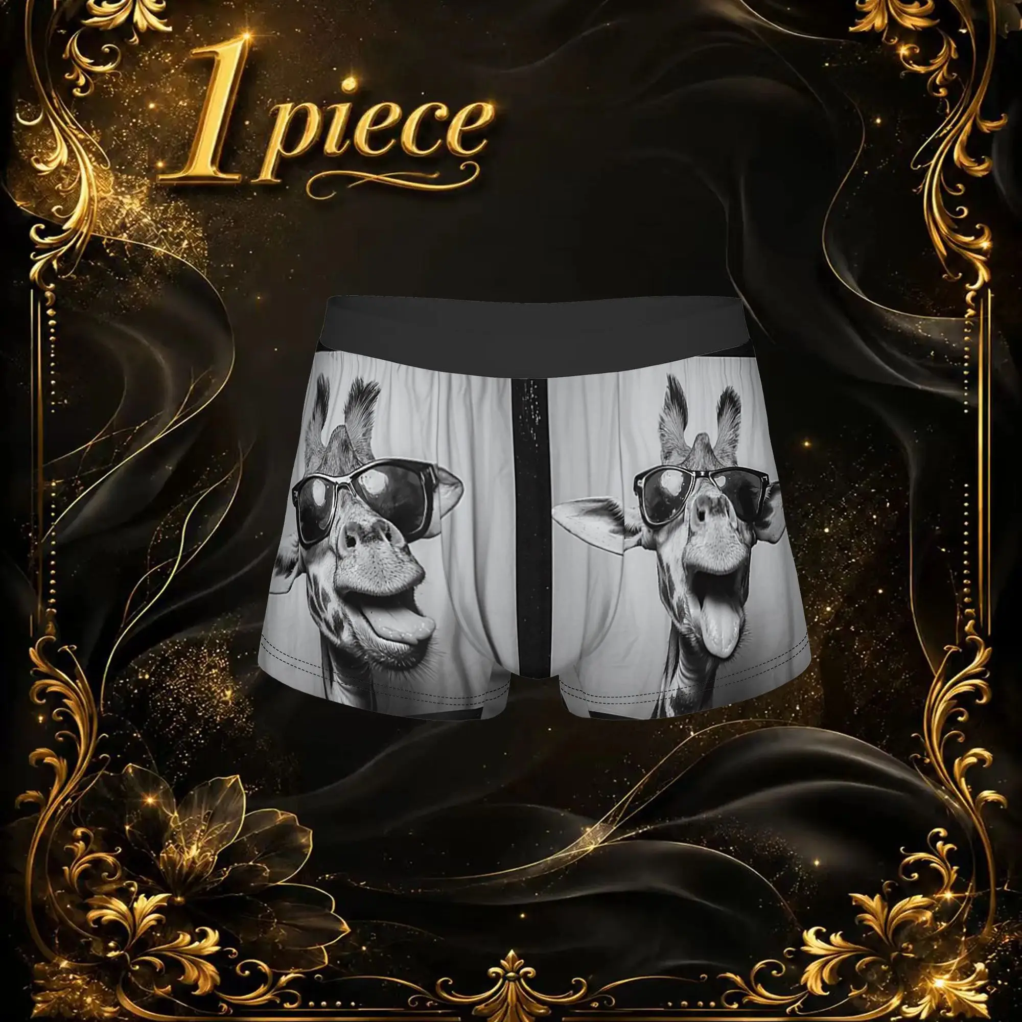 1pc Popular Funny Giraffe Sunglasses boxers  Personalized Panties Men's Underwear Print Shorts Boxer Briefs