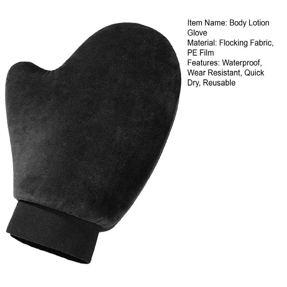 Body Lotion Glove Self-Tanning Mitt Double-Sided Prevents Sticky Hands Applicator Quick Dry Flocking Glove Makeup Applicator