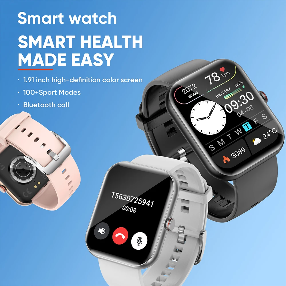 2024 New Women's Bluetooth Smart Watch Voice Call Assistant Information Reminder Multiple Sports Modes 100+Men's Smart Watch